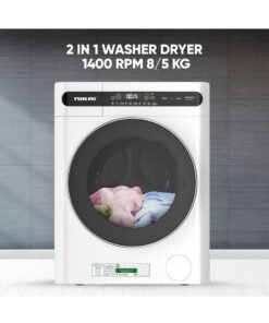 NIKAI 8/5 Premium Combo Washer Dryer With 18 Programs,Digital Panel Fully Automatic 8kg Washing Machine With 5KG 100% Dryer, One Touch Washing Program, Child Safety Lock 2000 W 8 kg 2000 W NWM805FDW White