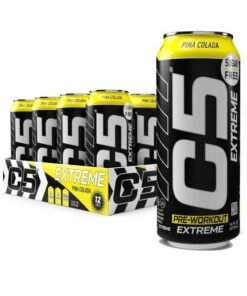 C5 Drink Extreme Pina Colada -  Pre Workout , Sugar Free, Zero Calories, 200mg High Caffeine, Creatine - Beta Alanine - Citrulline Malate High-Performance Pre-Workout Booster Supplement Pack of 12