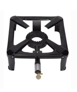 Majestic Cast Iron Stove 38X38X15 Cm – Large Portable Single Gas Burner For Camping, Outdoor, Or Home Use, High Temperature & Corrosion Resistant With Adjustable Knobs
