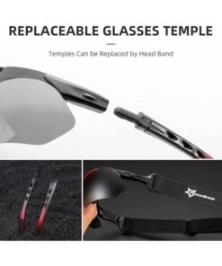 Alternative view of AIWANTO Polarized Sports Sunglasses – UV400 Cycling & Outdoor Glasses for Men & Women with 5 Interchangeable Lenses, Ultra-Light Frame & Myopia Inner Frame