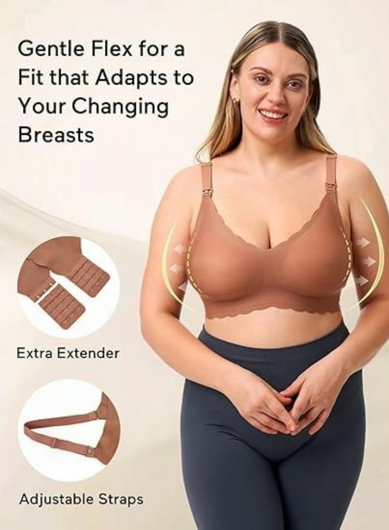 Lupantte Nursing Bras for Breastfeeding Comfort Maternity Bras for Pregnancy Seamless Bralettes with Extra Extender - Image 2