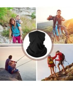2 Pieces Sun UV Protection Face Mask Breathable Outdoor Cycling Neck Scarf Set Black - Image 4