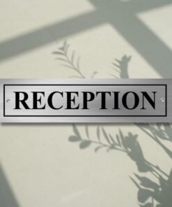 Elight Fusion Reception Sign Board For Office, Mall, Hospital, School, Restaurant, Hotel, College, and Business Use (Stainless Steel - 12x3 inch)