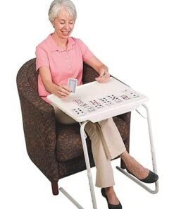 Foldable Assembled Tablemate 1 Tv Tray Portable Folding Snack Table White