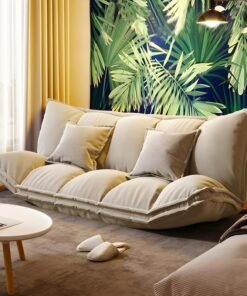 Comfynest Modern Tight Back Convertible Sleeper Sofa Fabric Armless Solid Color Sofa