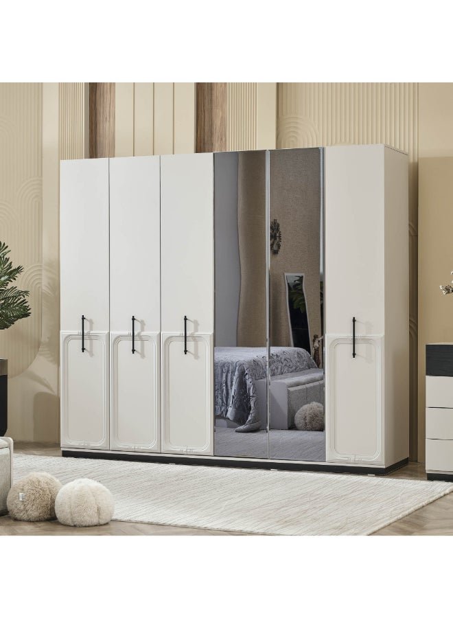 Home Box Zurich 6-Door Wardrobe with Mirror for Home