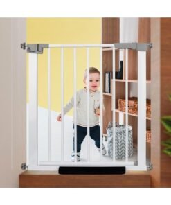 R for Rabbit Safe Guard Baby Safety Gate for Kids Auto Close Double Lock System for Toddler Security Door, Child Protection Barricade for Staircase, Kitchen, House & Balcony (76-83 cm) | White