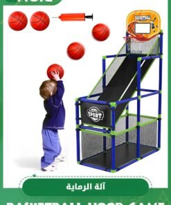 GROIC Arcade Basketball Game Set with 2 Balls and Hoop for Kids,Basketball Hoop Game Set,Indoor Outdoor Basketball Goal Toy,Adjustable Height Basketball Stand