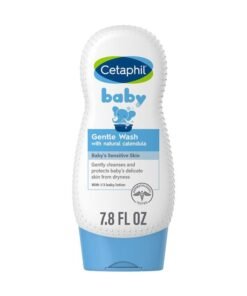Cetaphil Baby Body Wash with Half Baby Lotion, Gentle Wash with Organic Calendula, Soothes Dry, Sensitive Skin for Everyday Use, Gentle Fragrance, Soap Free, Hypoallergenic, 7.8oz
