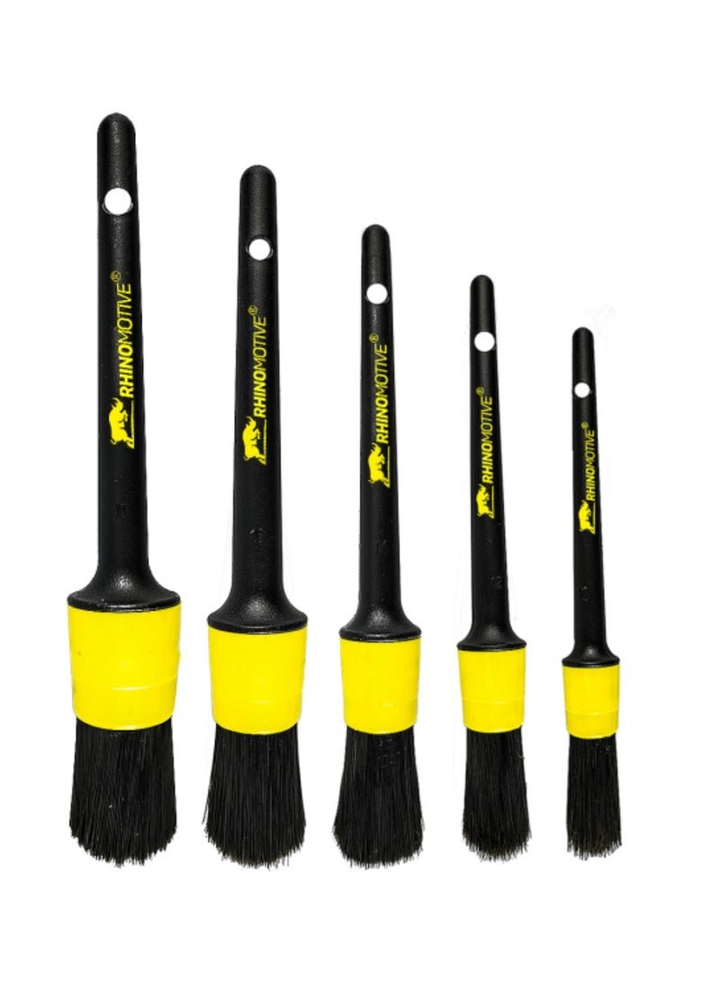 RHINOMOTIVE - Different size and finishes for multipurpose use Automotive DETAILING BRUSHES 5PCS