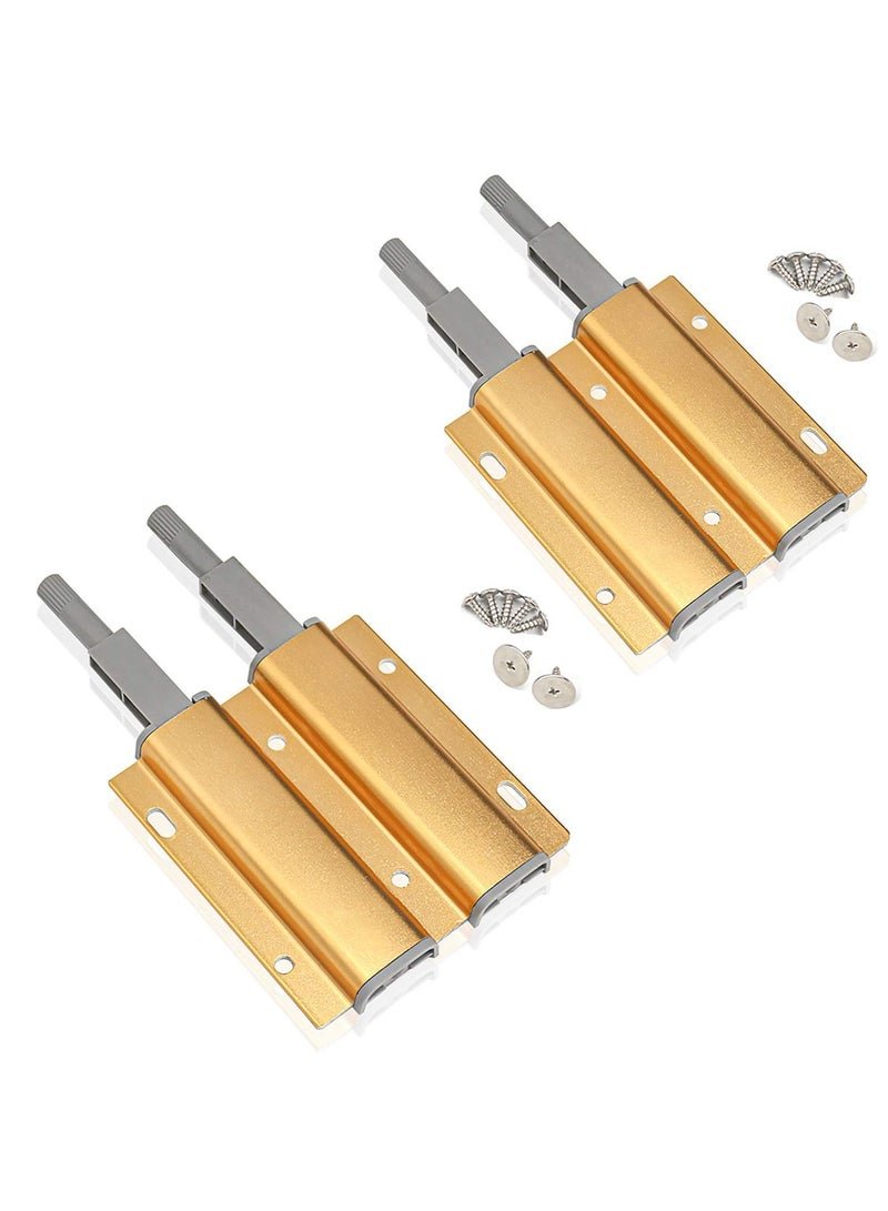 Y&D Cabinet Door Bouncer, 2 Piece Magnetic Heavy Duty Push-open Latch Press-free Pull Handle Wardrobe Invisible Automatic Rebound Switch Drawer Lock Release Hardware ( Gold )