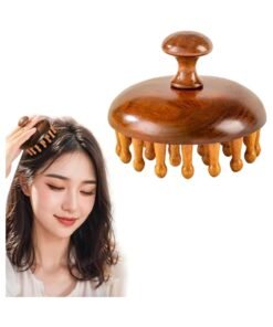 FULAICHIA Sandwood Scalp Massage Comb - 28 Pins with Wooden Handle | For Men, Women & Family | Natural Relaxation Tool for Home & Travel