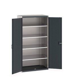 Bott cubio cupboard with perfo doors & 4 shelves WxDxH: 1050x650x2000mm