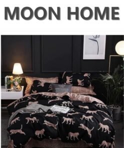 MOON HOME King/Queen/Single size Soft and Breathable Microfiber Hypoallergenic Beautiful Design Duvet Cover Set ,set includes 1 Comforter Cover, 1 Fitted Bedsheet, 4 Pillowcases