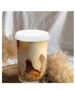 100 Pieces Recycled Paper Cup Lids for Coffee and Tea Ideal for Travel Hotels Coffee Shops Parties Weddings and Home Use (6.5 x 6.5cm)