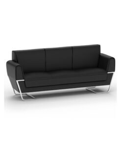 Mahmayi GLW SF169-3 PU Leatherette Three Seater Sofa - Black