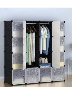 16 Cubes Diy Wardrobe Storage Black