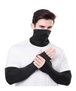 Alternative view of WOSAWE 3-Pieces Neck Gaiter Mask  for Men Women Bandana Face Cover Scarf Cycling Outdoors Sports Soft Elasticity Quick-dry with Cooling Ice Silk Arm Sleeves Summer UV Sun Protection
