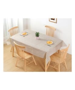 Disposable PVC Plastic Coffee Table Restaurant Tablecloth White Plaid Hotel Party Supplies Rectangular Tablecloth Wholesale-Color:Khaki-Specifications:137*137CM