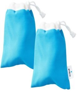 HIBAR Travel Pouch 2 Pack, Shampoo and Conditioner Bar Travel Bag, Portable Terry Cloth Drawstring Bag, Lightweight Sustainable On-The-Go Holder Case, Quick Dry, Fits 1 Bar