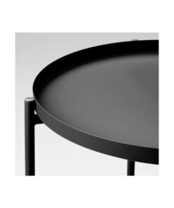 Alternative view of ZENHOME Round Steel Table Black 45x53x45cm