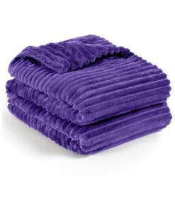 T G H Striped Flannel Fleece Blanket Plush Throw Blanket Super Soft Blanket King Size(220x240) For Bed and Sofas Luxurious Warm and Comfortable