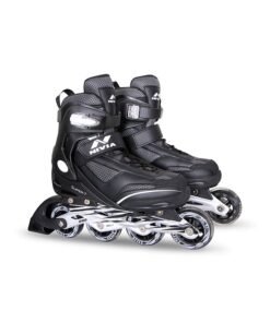 Nivia Super Inline Adjustable Skating Shoes From 32 EUR (UK 1) To 35 EUR (UK 2.5) for Kids 4 - 7 Years | Material : PU (Polyurethane) | Unisex Outdoor/Indoor Skates Shoes with ABEC 7 Bearing