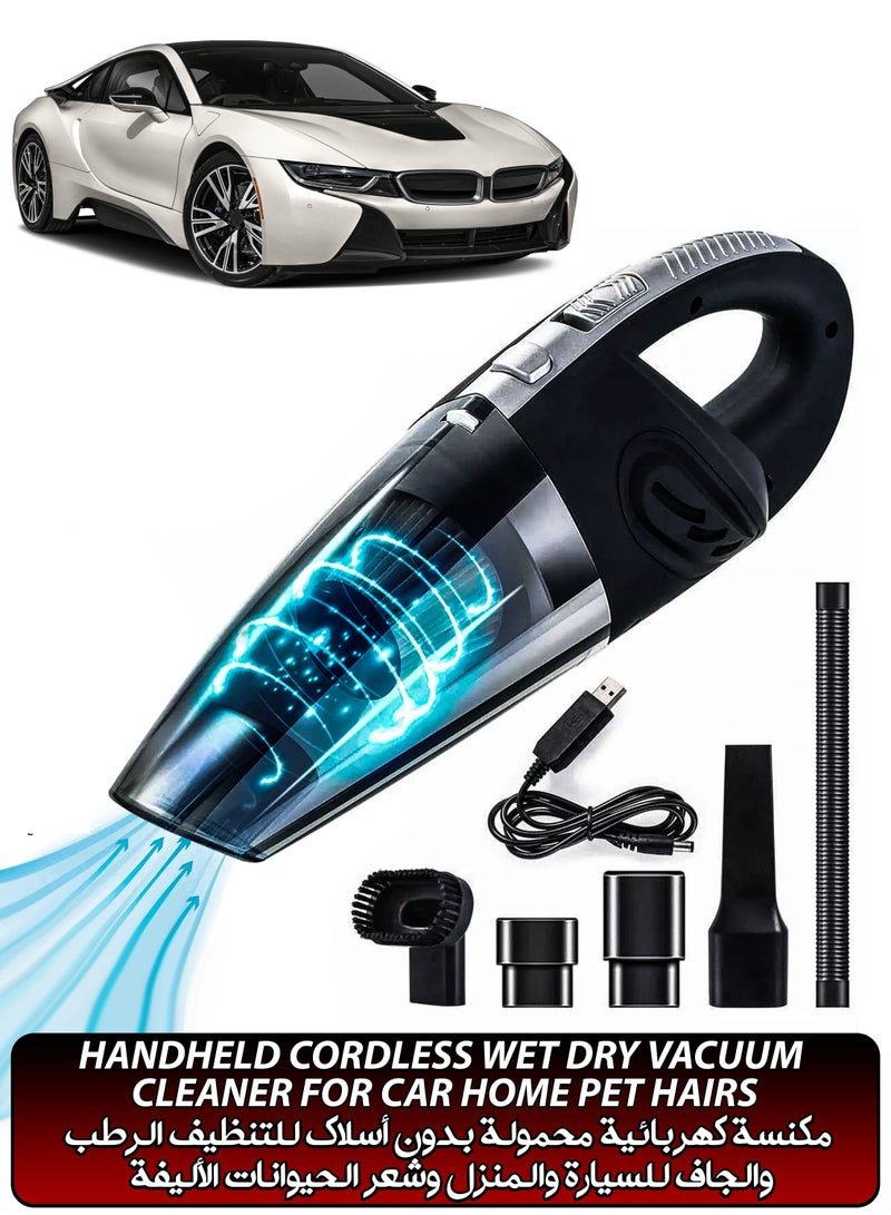 Rechargeable Handheld Car Vacuum Cleaner Wet Dry Cordless Mite Remover Portable Strong powerful Suction For Home Automotives Dust Pet Hair Sofa Carpet Cleaning Computer Keyboard