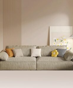 Comfynest Modern Brown Anti Cat Scratch Fabric Sofa With Pillow Top Arm And Stain Resistant Feature Sponge Seat Filling, 250.19 X 99.06 X 80.01 Cm Brown