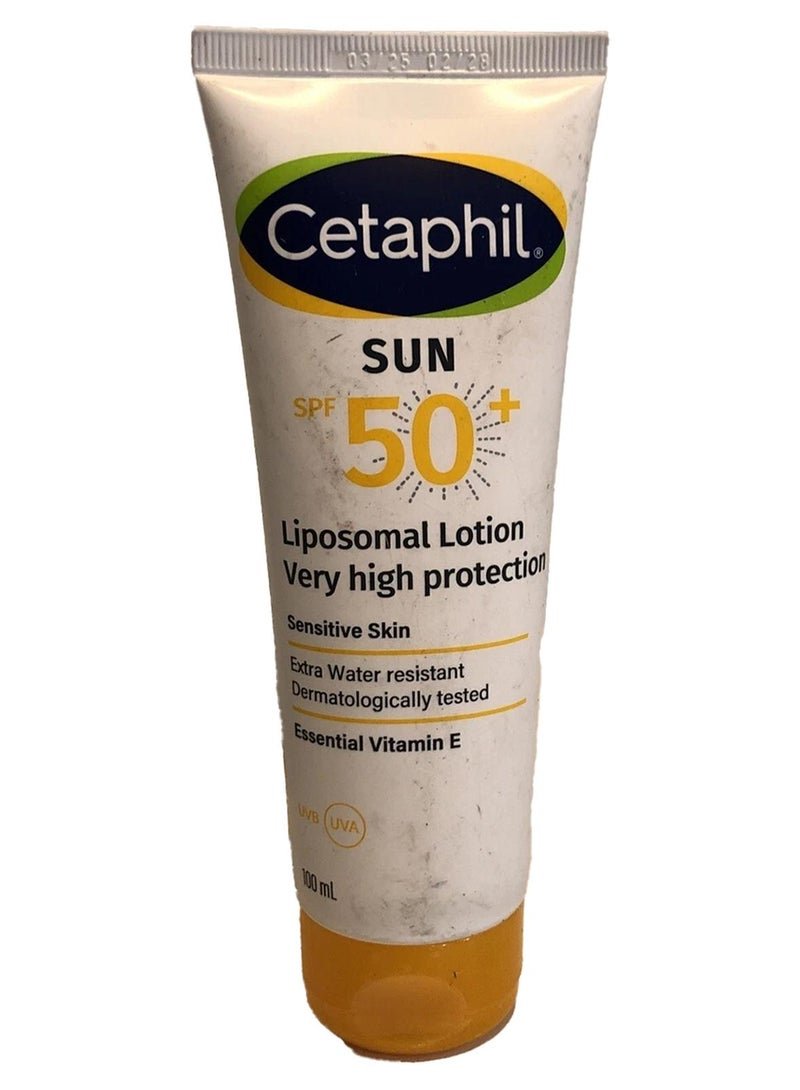 Cetaphil Sun Liposomal Lotion Spf 50+, Face And Body Moisturizer Sunscreen For Sensitive Skin, Very High Protection And Extra Water Resistant, Contains Essential Vitamin E And Aloe Vera, Unscented White White 100ml