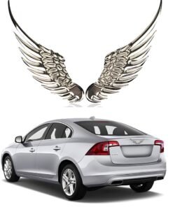 GROIC 1Pair 3D Metal Wing Emblem Car Sticker Car Badge Decal,3D Dimensional Car Logo Sticker,Flying Wings Zinc Alloy Emblems for Automotive,Car Decoration