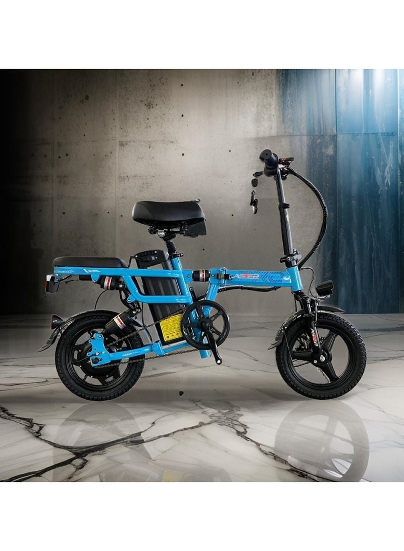 Aster Electric Bike with 500W Motor and Battery 48V 10 Ah Blue - Image 2