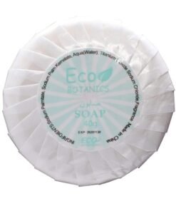 Eco Botanics Pack of 50 Round Pleat Wrapped Mini Soap Bar For Hotel Amenities