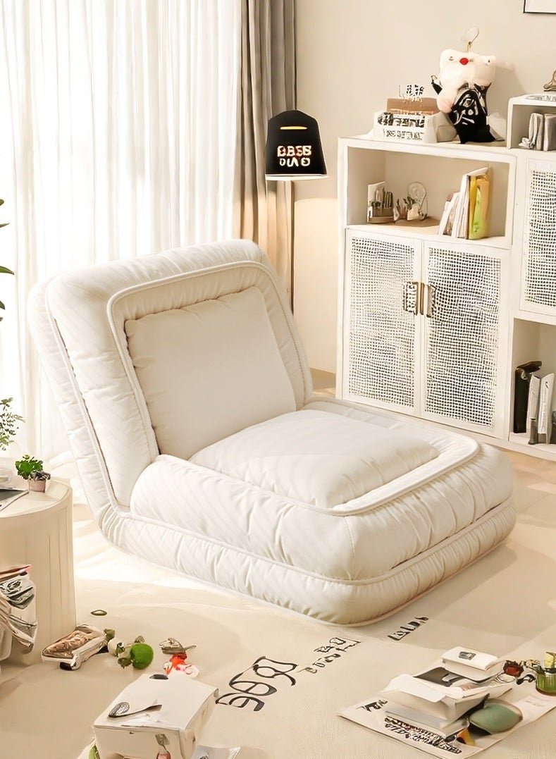 Folding Sofa Bed with Memory Foam – Convertible Floor Sofa Mattress for Adults, Human-Size Dog Bed Style Lounger, Comfortable Foam Sofa for Living Room & Guest Room (Beige)
