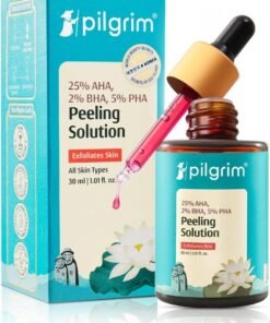 PILGRIM 25% Aha + 2% Bha + 5% Pha Peeling Solution 30Ml For Face & Body |10-Minute Facial At Home|Gentle Exfoliating Serum For Tan Removal |For Glowing Skin Even Skin Tone, Pore Cleansing| Unisex