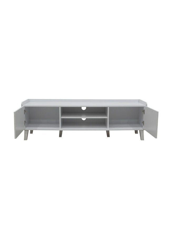 DANUBE HOME Supreme Tv Unit With 2 Doors Stylish And Modern Tv Stand For Up To 65 Inches Durable Storage Cabinet Elegant Living Room Furniture Sleek Design For Home Décor - White - Image 4