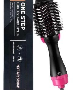 Hair Dryer and Styler Black/Pink lightweight & Salon-quality Results, Brush Design