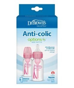 Dr. Brown’s 4 Oz/120 Ml Anti-Colic Pp Narrow Options+ Bottle - Pink, 2-Pack