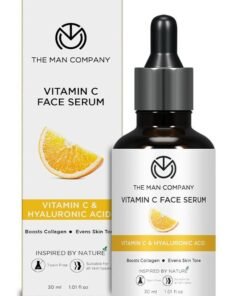 The Man Company 40% Vitamin C Face Serum With Hyaluronic Acid Boosts Collagen Glowing and Brightening Skin Soft Smooth and Supple All Skin Types - 30ml