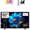 TCL 85-Inch QLED, 60Hz, Google TV, Dolby Atmos, Game Master, AiPQ Processor, Model Year 2025, 2-Year Warranty - 85P7K/85T6C Black