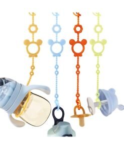 ECVV 4 Pack Toy Safety Straps for Baby Silicone Adjustable Baby Tether Pacifier Clips Stretchable Sippy Cup Straps Baby Toy Clips for Strollers, High Chair, Cribs, Bags, Car Seat