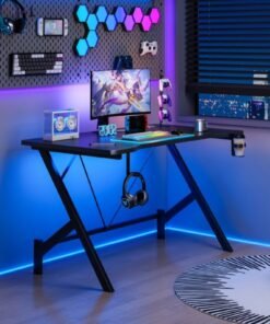 Alternative view of ADEBOLA Gaming Table with Cup Holder Study Table with Earphone Hook