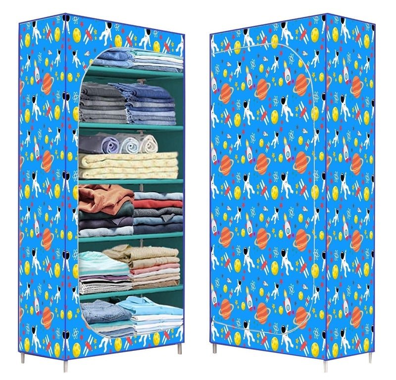 YouCopia Collapsible Wardrobe Printed Cover 6 Shelves Storage Clothes Storage Rack Quick Wardrobe/Cabinet/Multipurpose Storage Rack, Fridge Caddy,Collapsible Organizer, Standard