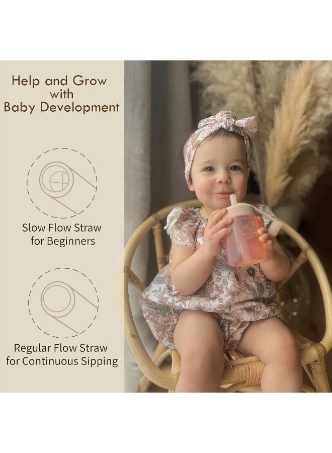 Moonkie Baby Training Cup Silicone Straw Cup | BPA-Free Drop-Proof Sippy Cups for Infants Toddlers and Kids 6 Months+ | 5 oz, 1pack, DX-BTC-01 - Image 3