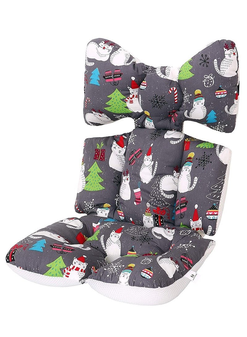 SOLARAE Baby Car Seat Cushion For Stroller And Car Seat, Breathable Thick Baby Cushion Pad, Double Sides Use, Kids Seat Cushion For Safe Sleeping In The Car Seat And Booster Seat -Cat
