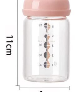 Be a better mom Breastmilk Glass Bottles Storage 3pcs with Leak Proof Lids 150ml Reusable Wide Neck Bottles Best for Breast Milk Collection & Storage Solution BPA Free Fits Most Breast Pumps