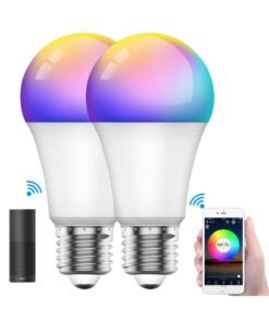 SKY-TOUCH 2pcs Smart Light Bulb, Multi Color Changing Dimmable Smart Wifi And Bluetooth Compatible With Alexa And Google Home Assistant
