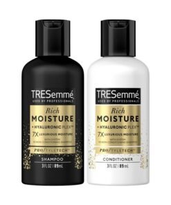 TRESemmé TRESemme Shampoo & Conditioner, Sulfate-Free, Travel Size - Moisture Rich Hair Treatment for Dry, Damaged Hair, Mini Shampoo & Conditioner for Hair Repair, Scented, 3 Oz Ea (2 Piece Set)