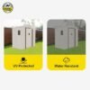 CamelTough Outdoor Metal Storage Shed, 7X4.2 feet, Garden Metal Shed Weather Resistant Beige, CT-640