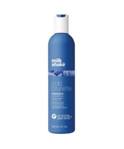 Milk Shake Cold Brunette Shampoo – Blue Pigment Anti-Brass Shampoo for Brown, Light Brown & Dark Blonde Hair – SLES & Paraben Free with Moringa Oil, Milk Proteins & Integrity 41 for Softness, Shine & Color Protection, 300ml